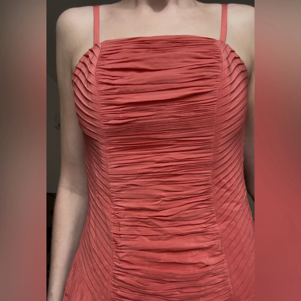 Carlos Miele | Ruched Cocktail Dress | Coral Pink - Picture 3 of 5